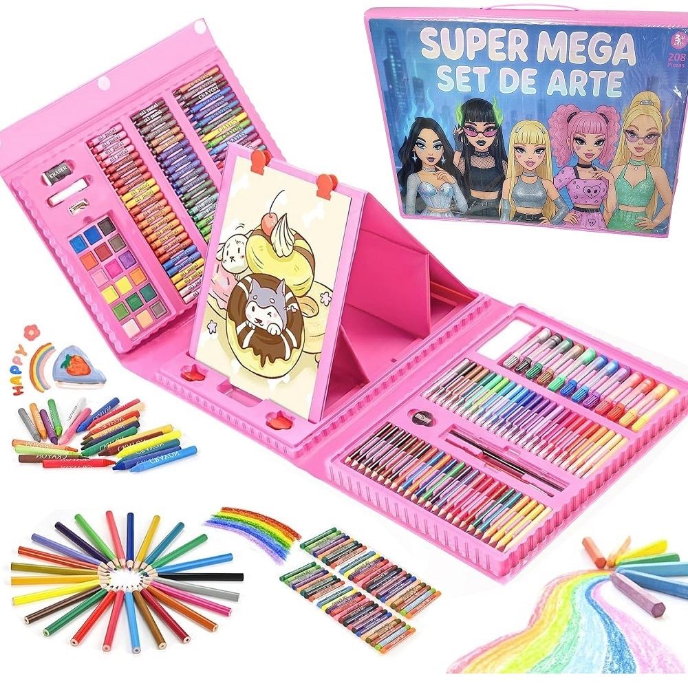 Set de arte 208 piezas pinturas y acuarelas para pintar